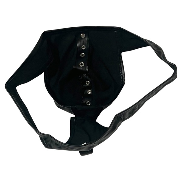 Faux‎ Leather Thong Black Size M (28-30) NWT - Picture 4 of 7